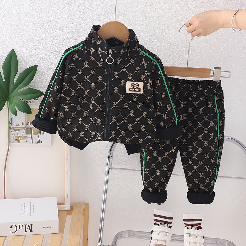 Wholesale Kids 2pcs Wear Autumn Zipper Coat+t-shirt+pants Cotton Cartoon Casual Boy Pants Outfits Set 2pcs Children Outwear Suit