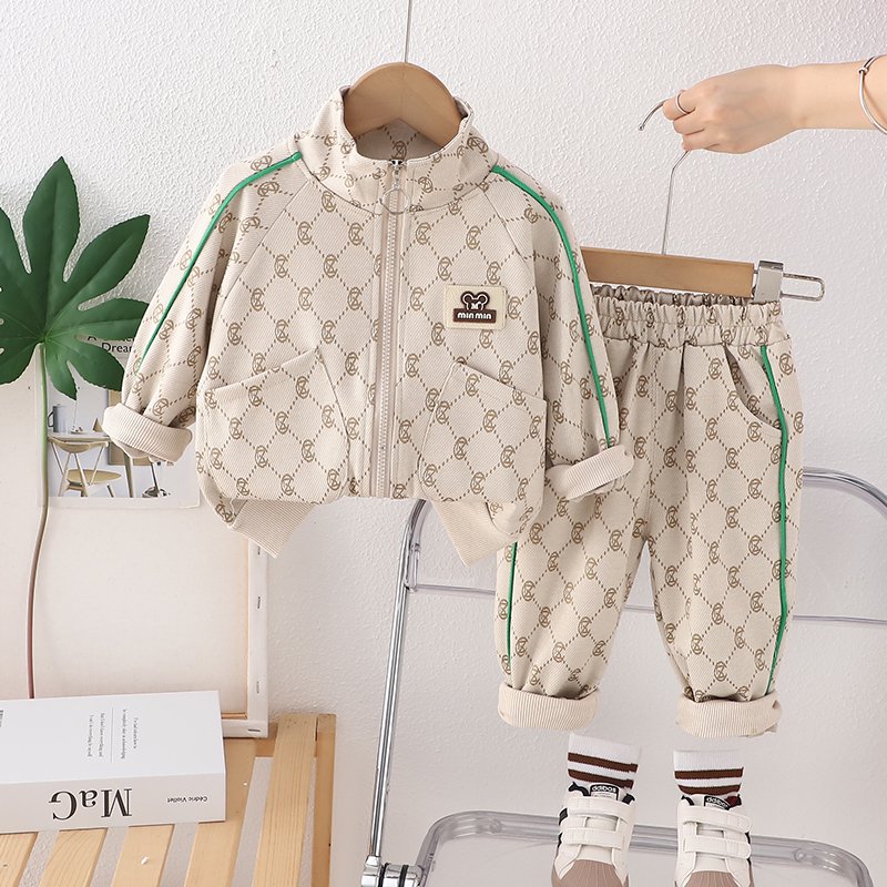 Wholesale Kids 2pcs Wear Autumn Zipper Coat+t-shirt+pants Cotton Cartoon Casual Boy Pants Outfits Set 2pcs Children Outwear Suit