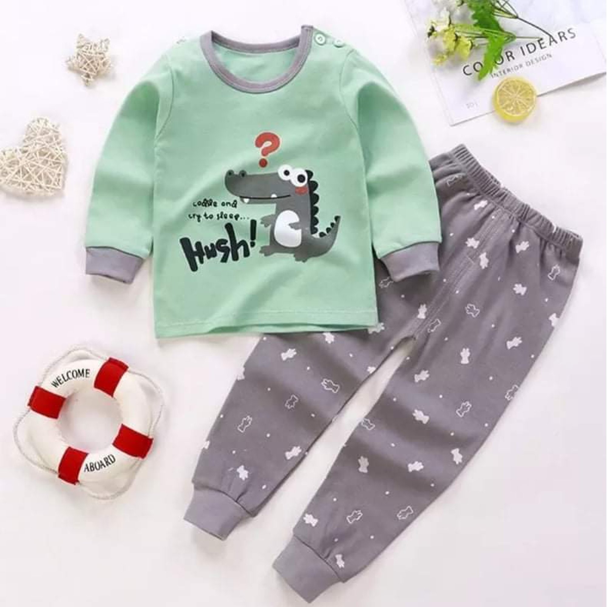 Kids Clothing Wholesale 100% Cotton Plaid Children Summer Boy 2pcs T Shirt With Pants Children's Clothing Sets From Bangladesh