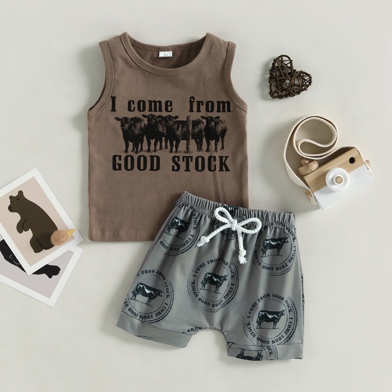 Baby Boys Clothing Set Summer Boys Sets Sleeveless Shirts Sport Solid Shorts Sets New Born Baby Boys Clothes Suits