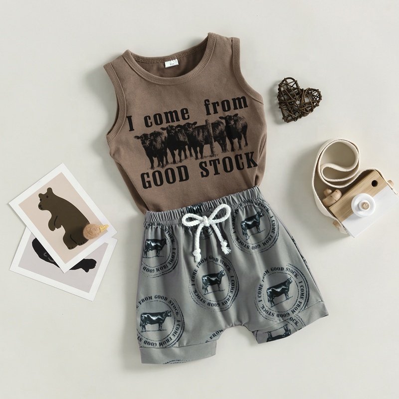 Baby Boys Clothing Set Summer Boys Sets Sleeveless Shirts Sport Solid Shorts Sets New Born Baby Boys Clothes Suits
