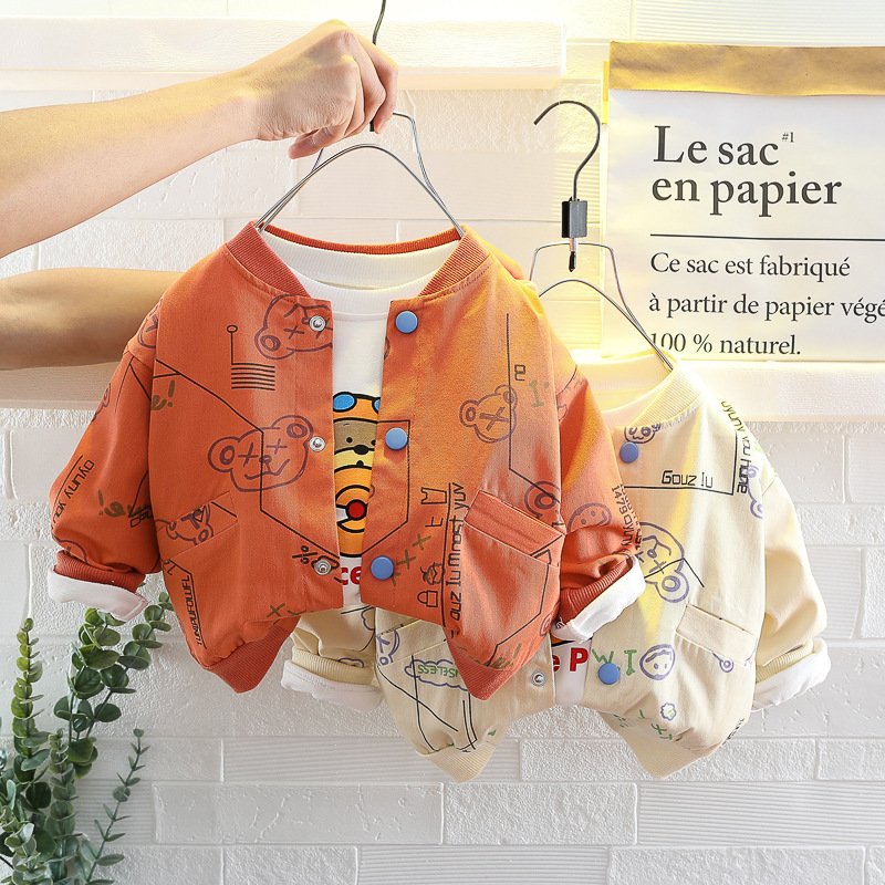 Autumn Baby Clothes 1-4 Year Old Toddler Boy Clothes Cardigan Jacket T-shirt Jeans Three-piece Set Boy Kids Clothing