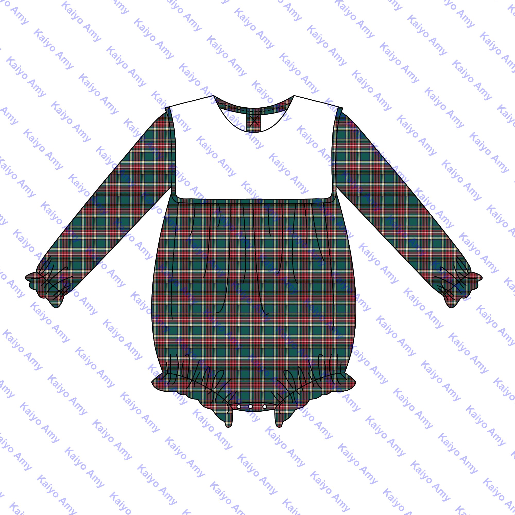 Christmas green flannel plaid toddler girls dresses bib collared sibling matching toddler boys clothing sets
