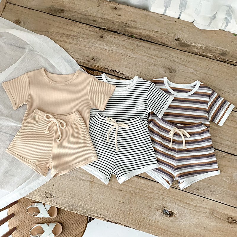 Summer Baby Clothing Set Toddler Boys Casual Suit Infant Girls Tee And Shorts 2 Pcs Girls Suit