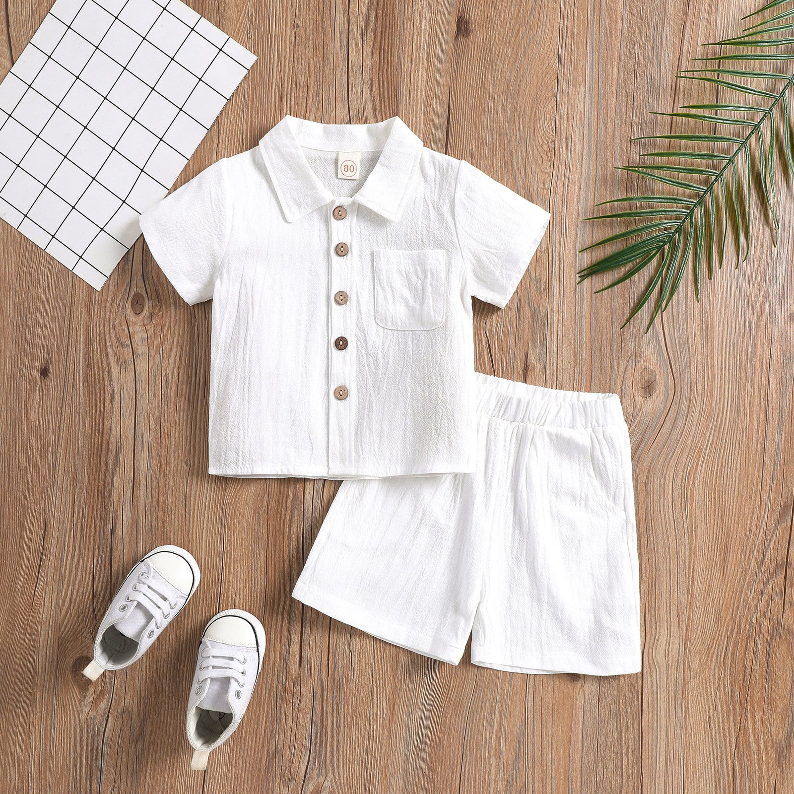 Summer Toddler Baby boy clothes set Children Shorts Shirt Jogger Designer Comforter Linen Clothing girls outfit solid color Sets