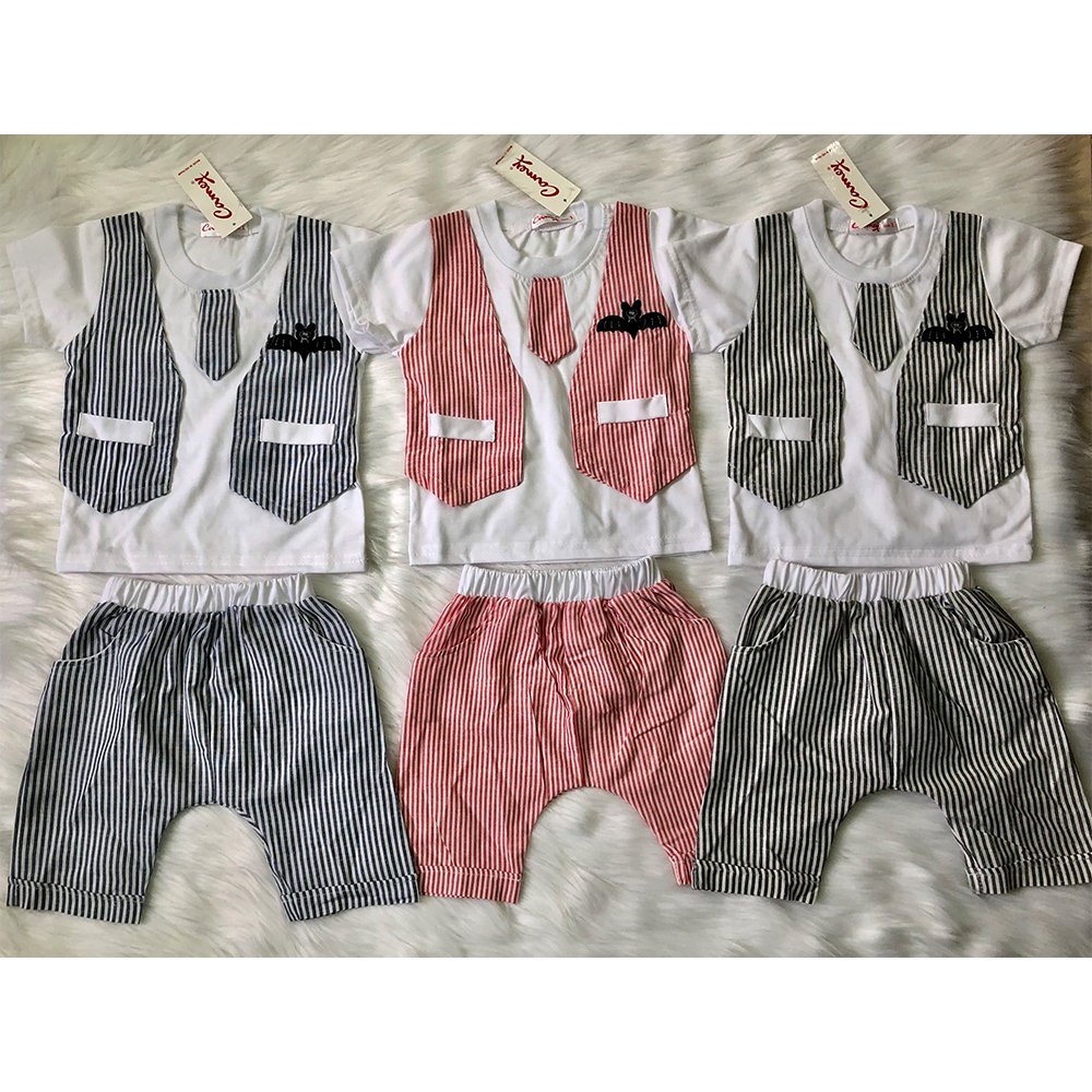 Elegant striped vest for little boys to go out