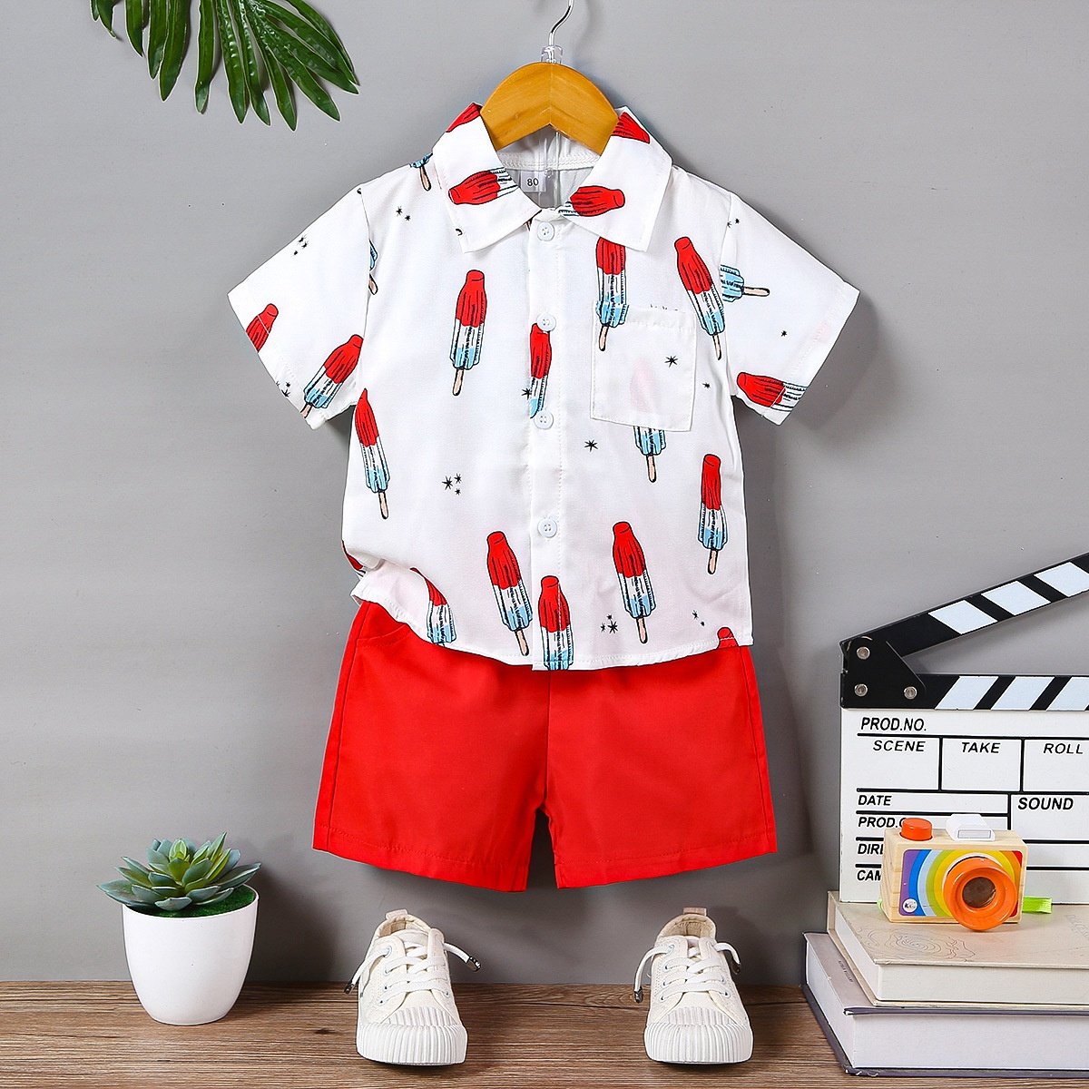 Summer Boys Baby Children Cartoon Casual Shirt Short Sleeve Shorts suit