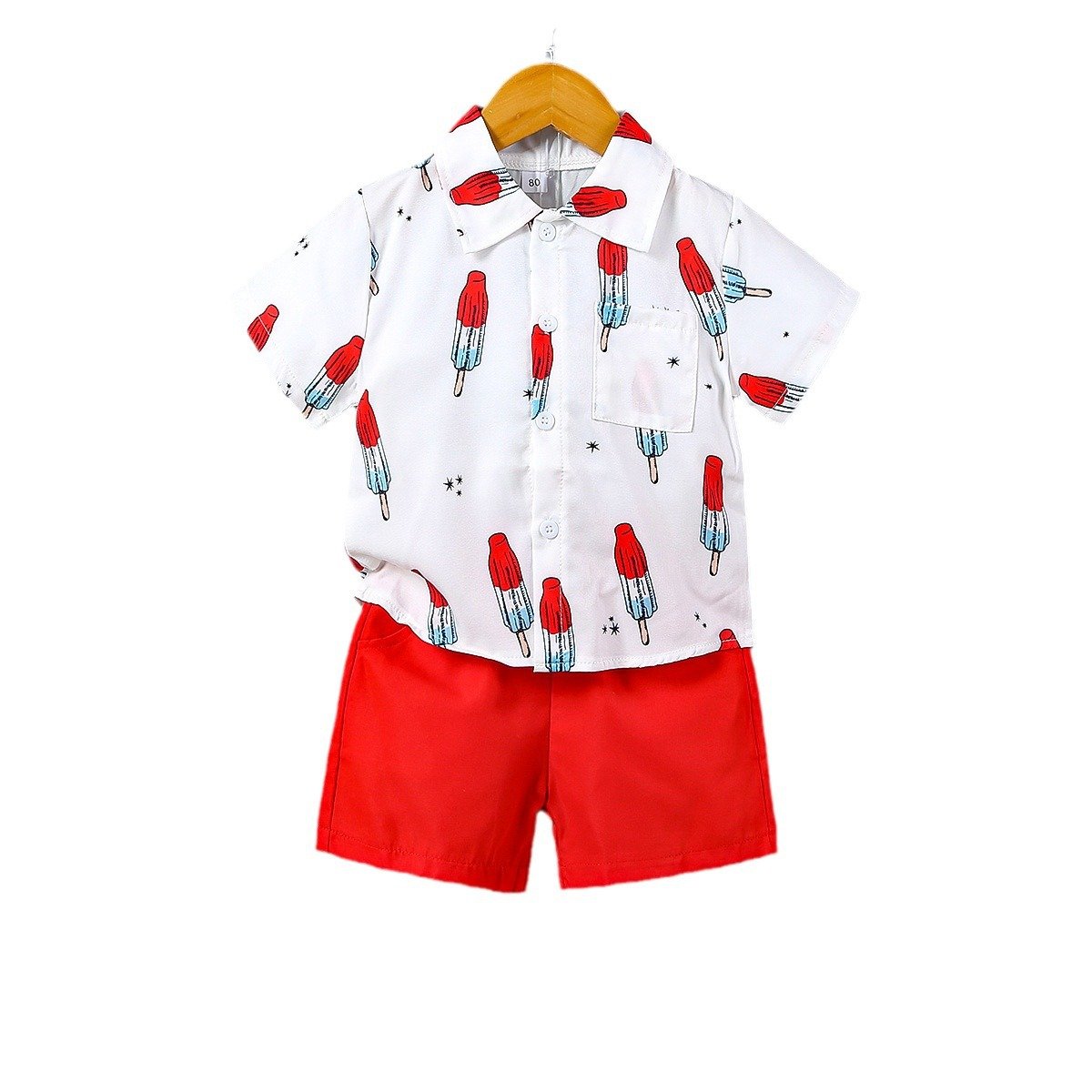 Summer Boys Baby Children Cartoon Casual Shirt Short Sleeve Shorts suit