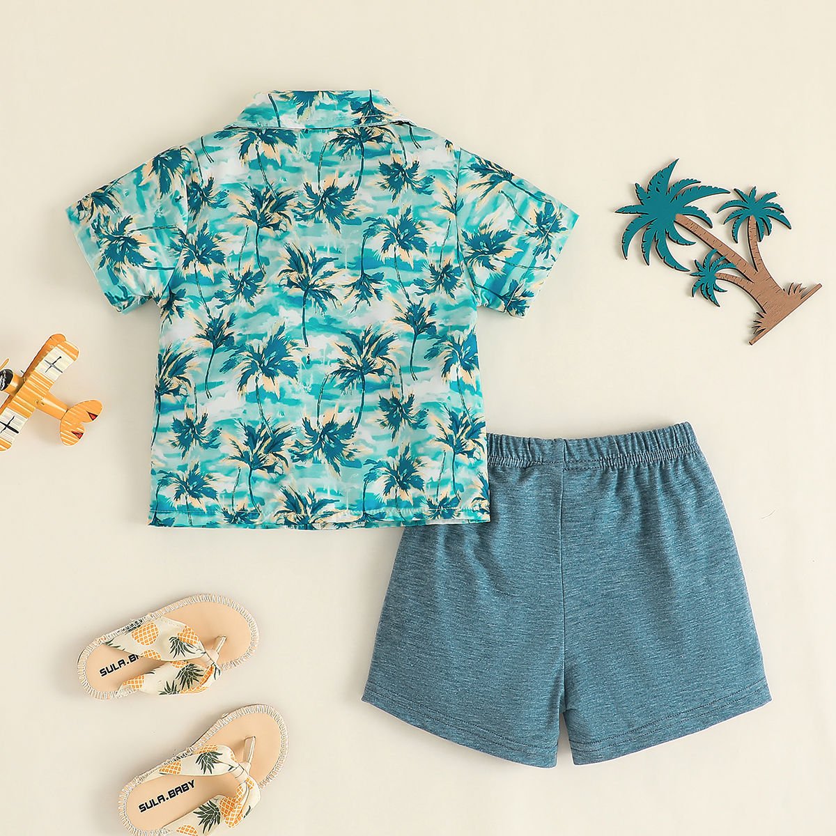1~3 years old children's short-sleeved top + trousers 2-piece set summer vacation style boy's shorts suit new