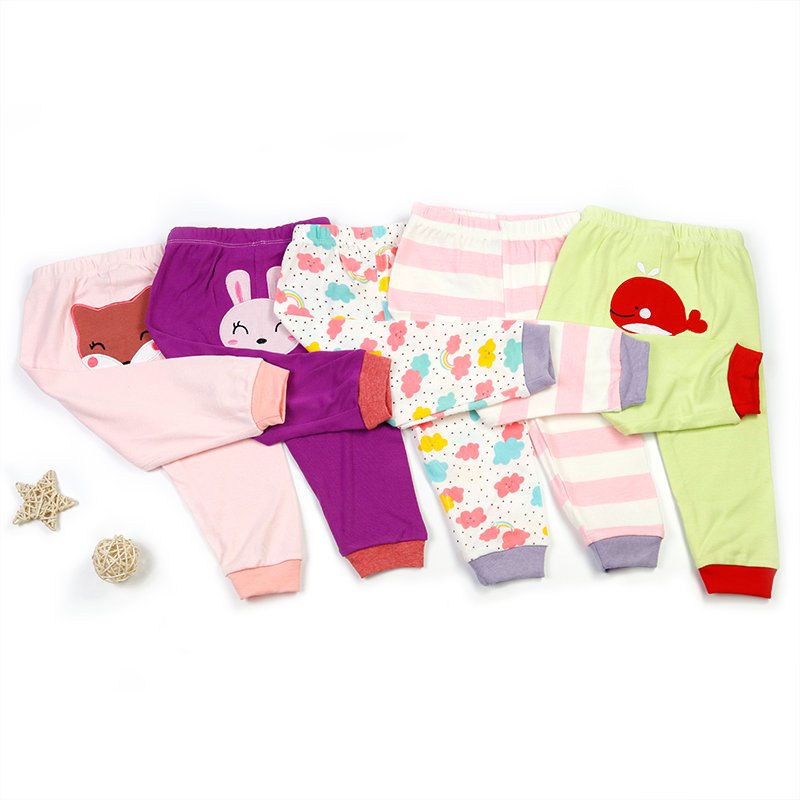 The factory outlet cute lovely baby jogger pants with embroidery and printing infant&toddler clothing