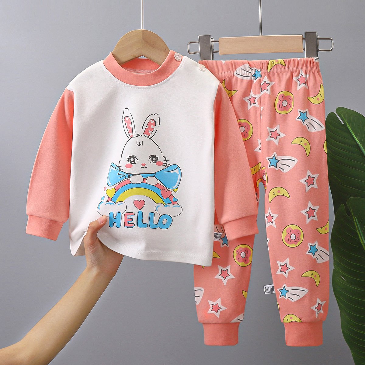 Bulk New children's underwear set cotton pajamas kids for boys and girls two-piece