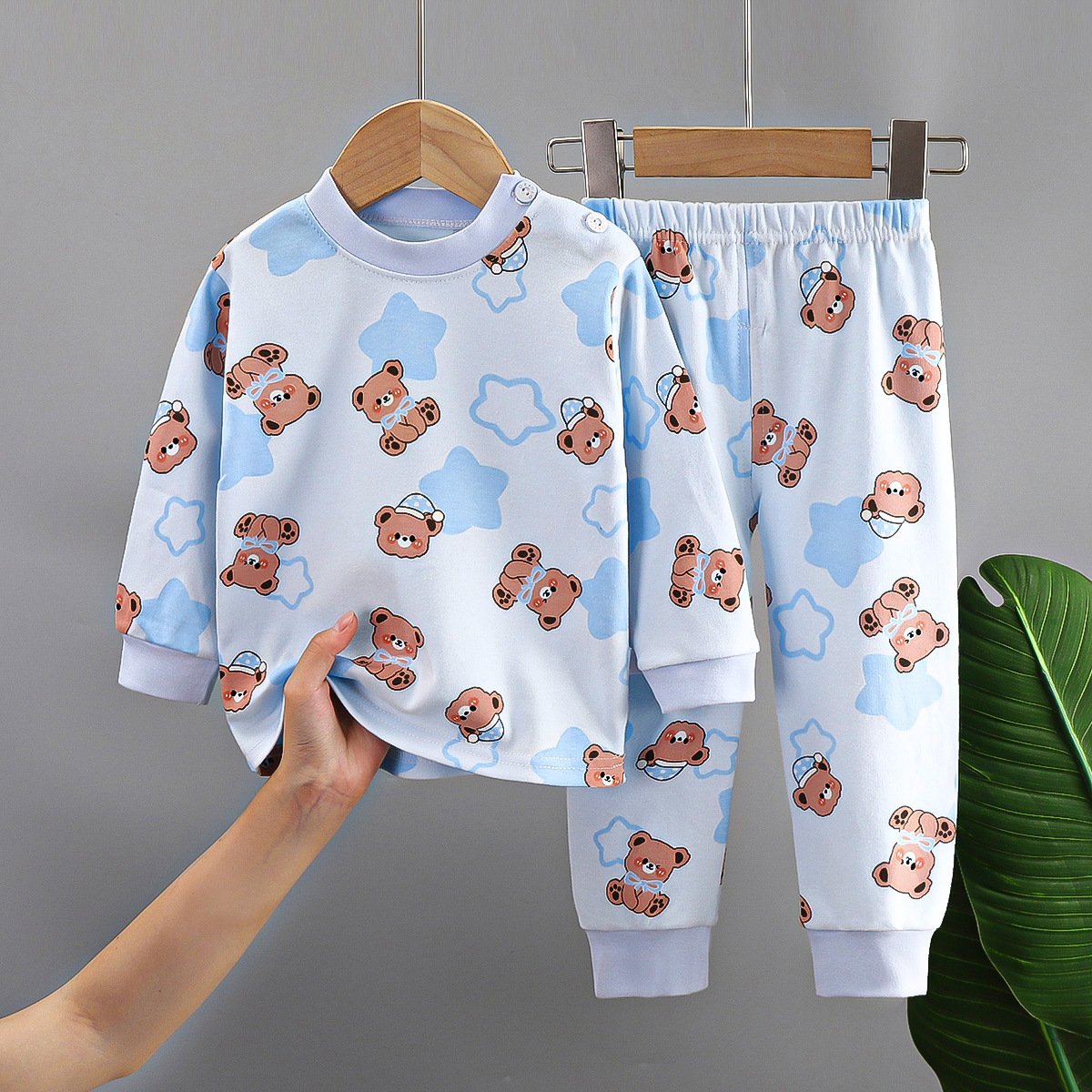 Bulk New children's underwear set cotton pajamas kids for boys and girls two-piece