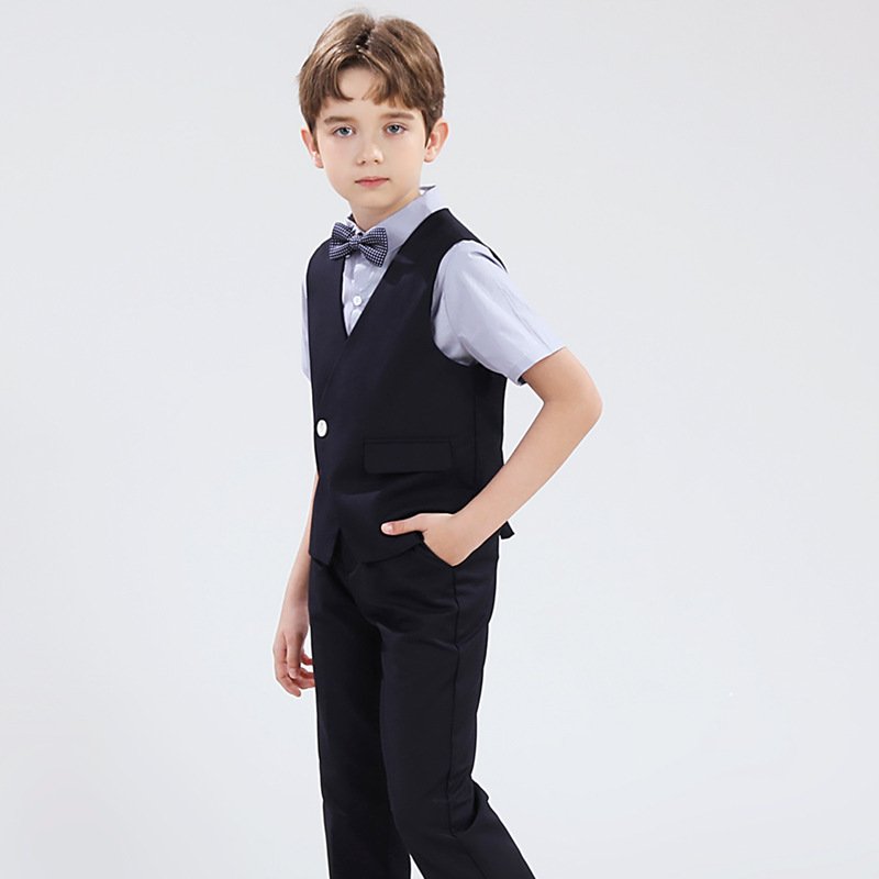 Boys Suits&blazers Formal Dress Shirt Outfit Kids Slim Fit Suits Vest Pants Kids Wedding Party Wedding Suit Boys Clothing Set