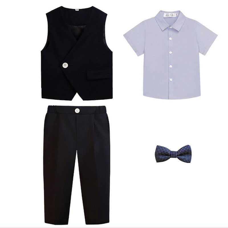Boys Suits&blazers Formal Dress Shirt Outfit Kids Slim Fit Suits Vest Pants Kids Wedding Party Wedding Suit Boys Clothing Set