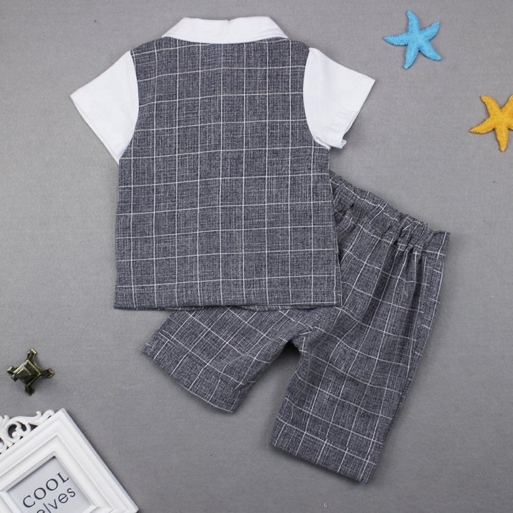 Baby Boys Clothing Sets Summer Children's T Shirts + Shorts + Belt 3pcs Suits Bow Pants Sports Kids Clothes Fashion Clothes