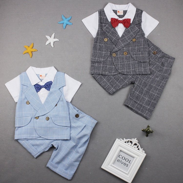 Baby Boys Clothing Sets Summer Children's T Shirts + Shorts + Belt 3pcs Suits Bow Pants Sports Kids Clothes Fashion Clothes