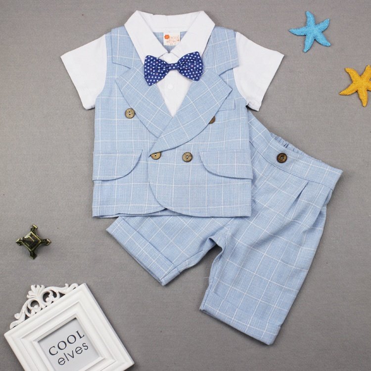 Baby Boys Clothing Sets Summer Children's T Shirts + Shorts + Belt 3pcs Suits Bow Pants Sports Kids Clothes Fashion Clothes