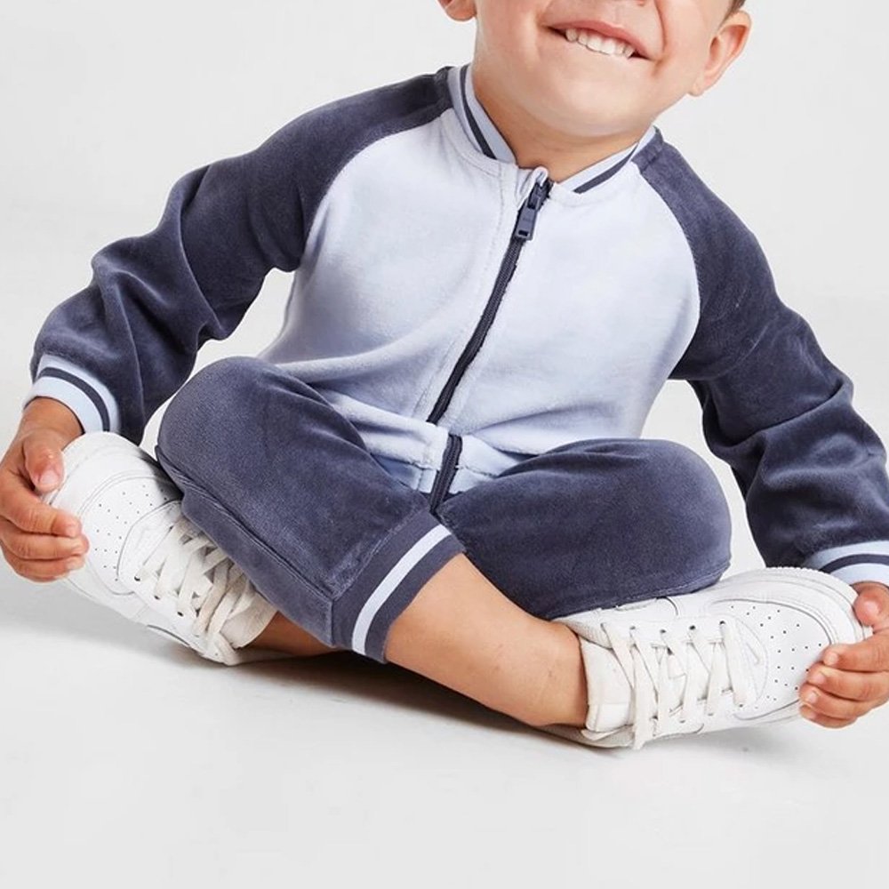 Best Quality Full Sleeve Color Block kids Tracksuits Sets / 2025 Breathable Children Two Piece Zip Up Tracksuits Sets For Kids