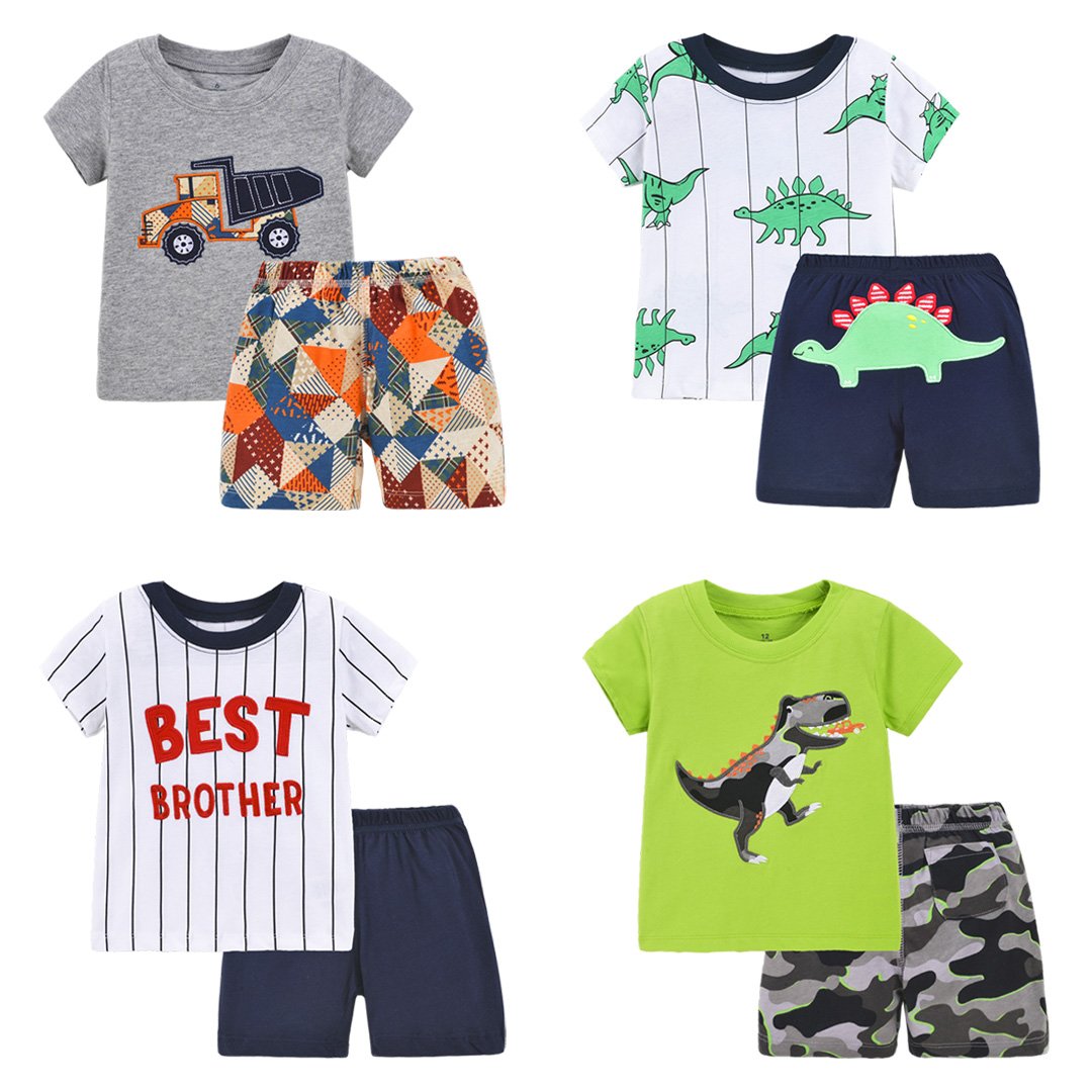 Growprint High Quality 2Pcs Baby Clothing Sets Cotton Summer Toddler T-Shirt And Short Pants Set