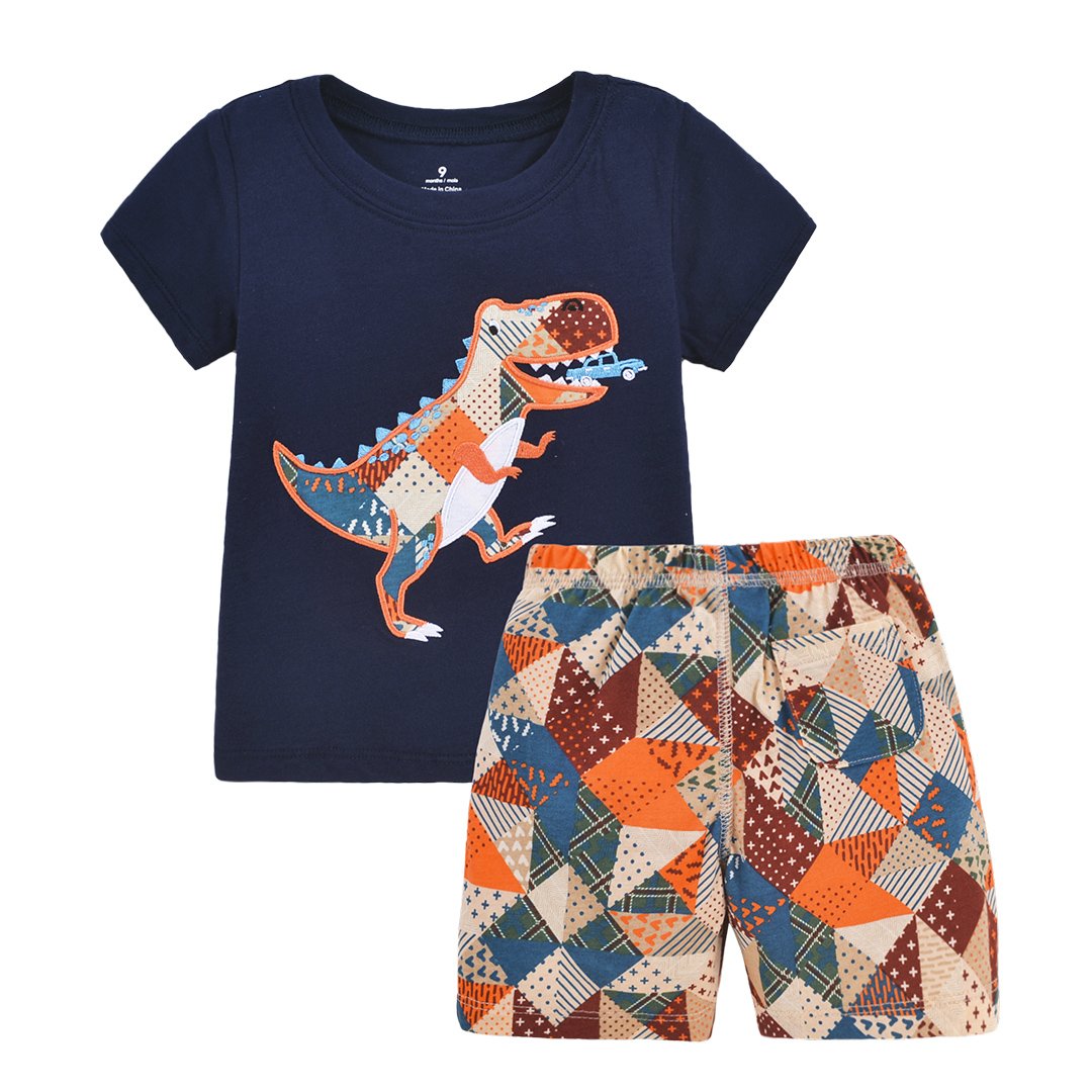 Growprint High Quality 2Pcs Baby Clothing Sets Cotton Summer Toddler T-Shirt And Short Pants Set