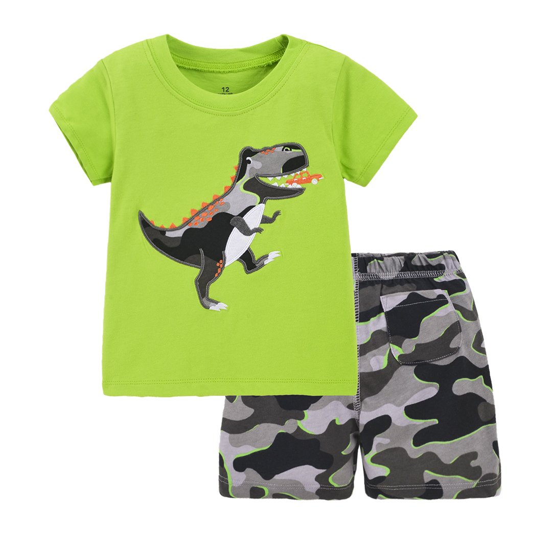 Growprint High Quality 2Pcs Baby Clothing Sets Cotton Summer Toddler T-Shirt And Short Pants Set