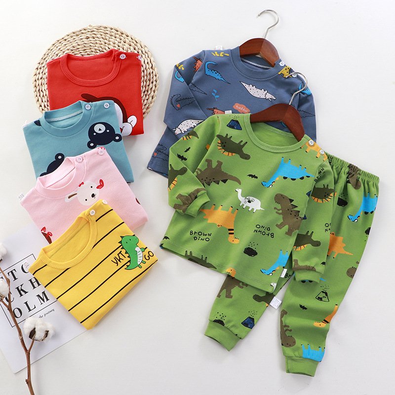 Wholesale Price 100% Pure Cotton Children Girls Boys Clothing Sets Kids Pajamas