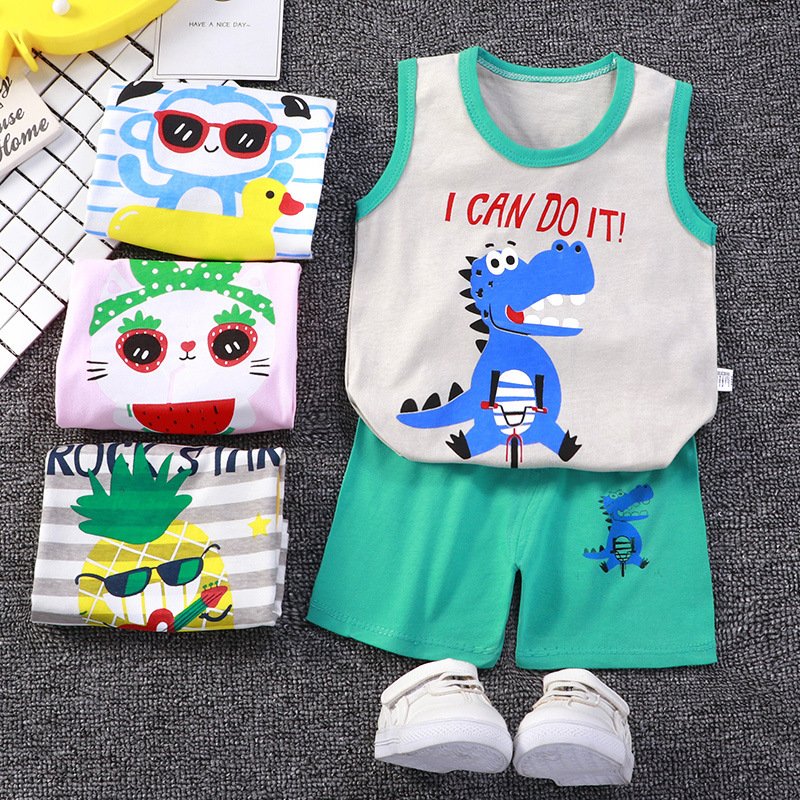 2Pcs/set New Summer Baby Boys Clothes Suit Children Girls Cartoon T Shirt Shorts Toddler Casual Clothing Set Kids Tracksuits
