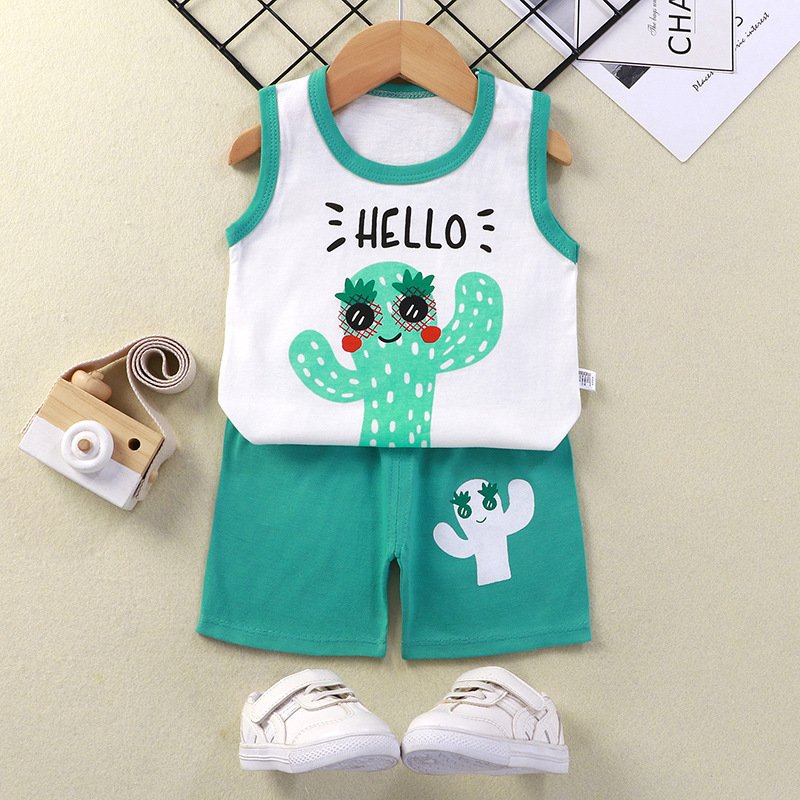 2Pcs/set New Summer Baby Boys Clothes Suit Children Girls Cartoon T Shirt Shorts Toddler Casual Clothing Set Kids Tracksuits