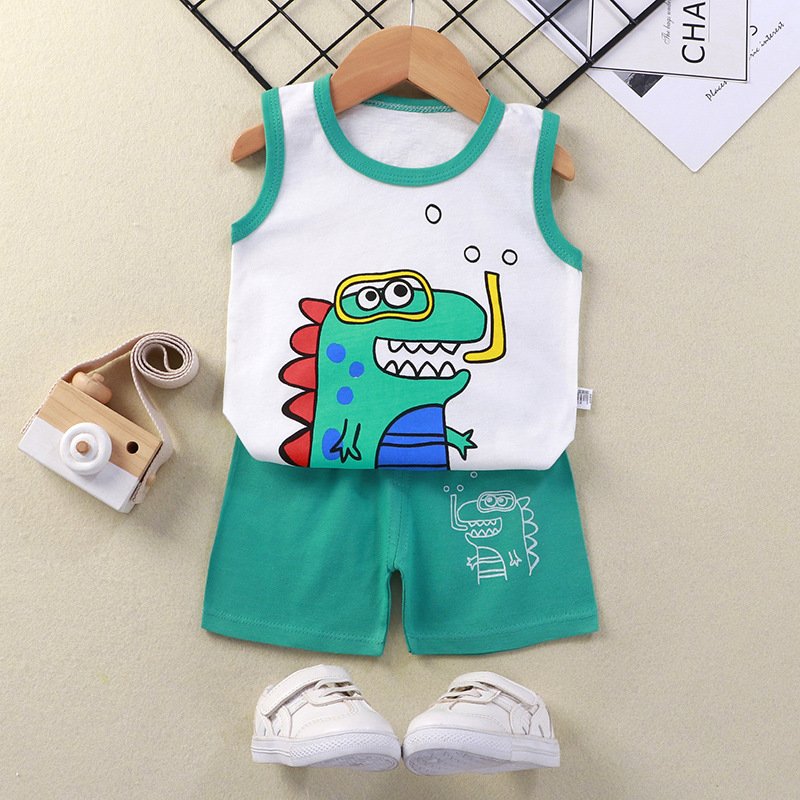 2Pcs/set New Summer Baby Boys Clothes Suit Children Girls Cartoon T Shirt Shorts Toddler Casual Clothing Set Kids Tracksuits