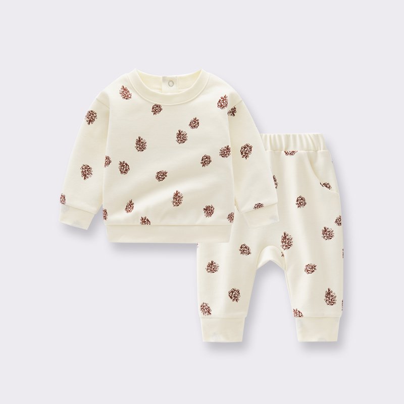 boutique wholesale new born baby boys' clothing sets 100% cotton printed clothes set products 6945