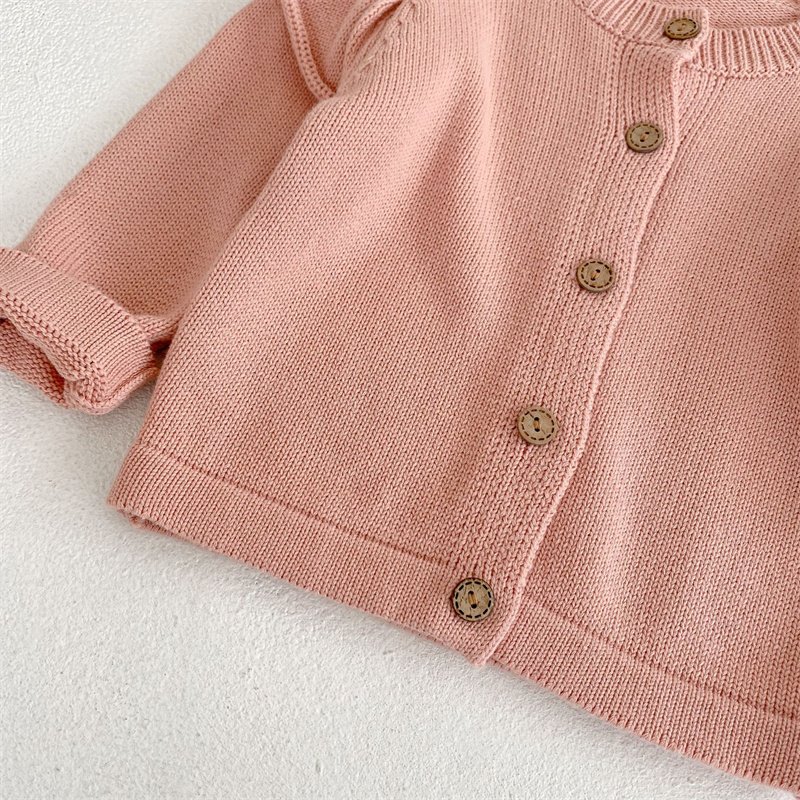 Factory Winter Hand Crochet Ruffle Collar Cardigan Sweater Thickened Sweater Coat for Baby Girls Clothing