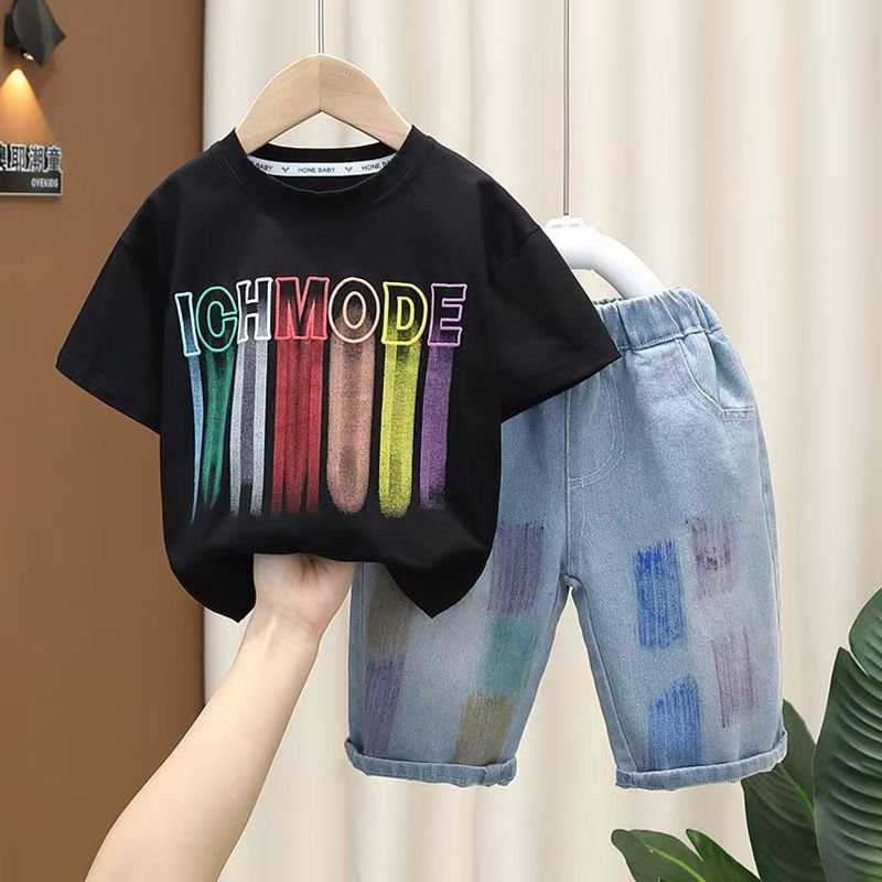 Children Clothes Summer Outfit 2 Pieces Set Outfit Baby Children Boys Kids Clothing Sets