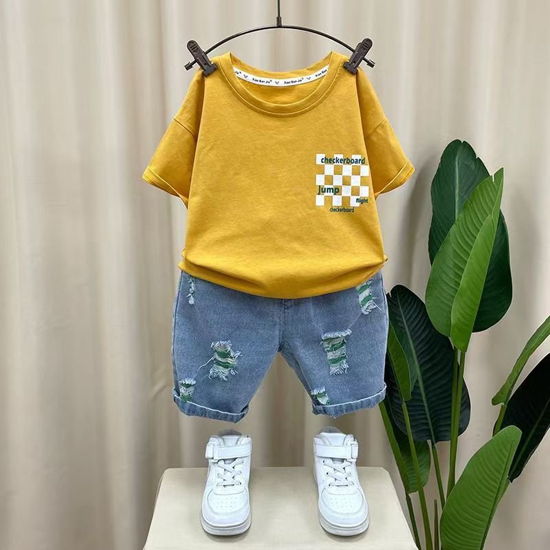 Children Clothes Summer Outfit 2 Pieces Set Outfit Baby Children Boys Kids Clothing Sets