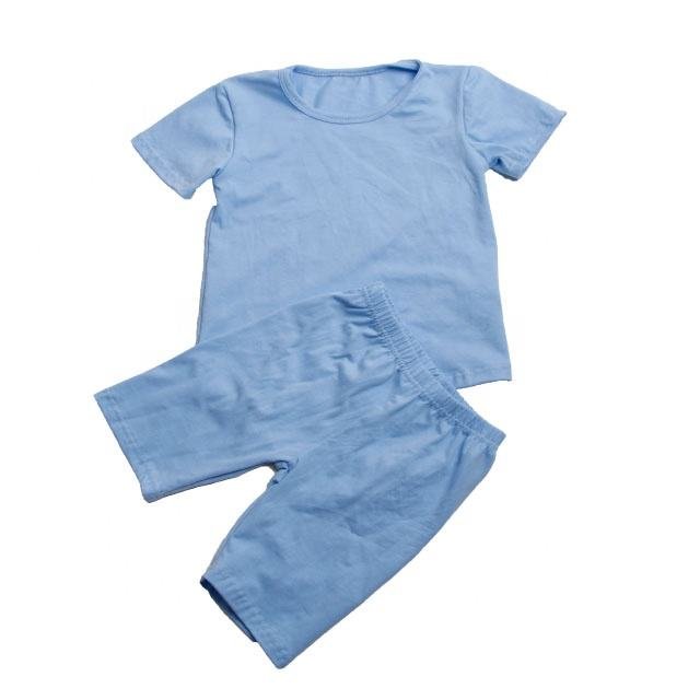 JF Wholesale Summer 43 Colors Kids Girls Cotton 2 Piece Short Biker Set for Kids Clothing Boys Clothing Sets