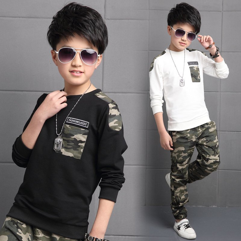 Wholesale Children Clothes Boys Clothing Set Spring Autumn Cotton Sweatshirt and Pants 2Pcs Jogger Kids Clothing