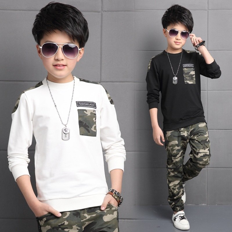 Wholesale Children Clothes Boys Clothing Set Spring Autumn Cotton Sweatshirt and Pants 2Pcs Jogger Kids Clothing
