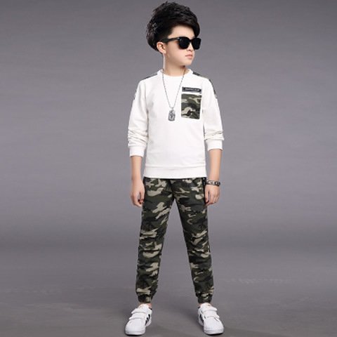 Wholesale Children Clothes Boys Clothing Set Spring Autumn Cotton Sweatshirt and Pants 2Pcs Jogger Kids Clothing