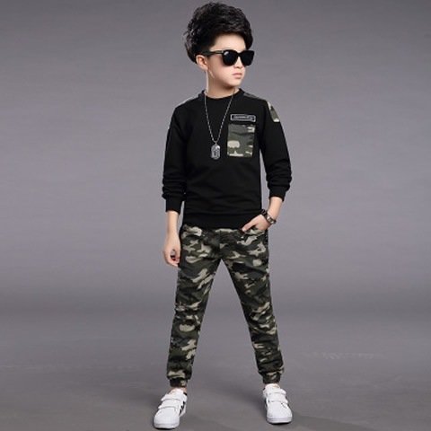 Wholesale Children Clothes Boys Clothing Set Spring Autumn Cotton Sweatshirt and Pants 2Pcs Jogger Kids Clothing