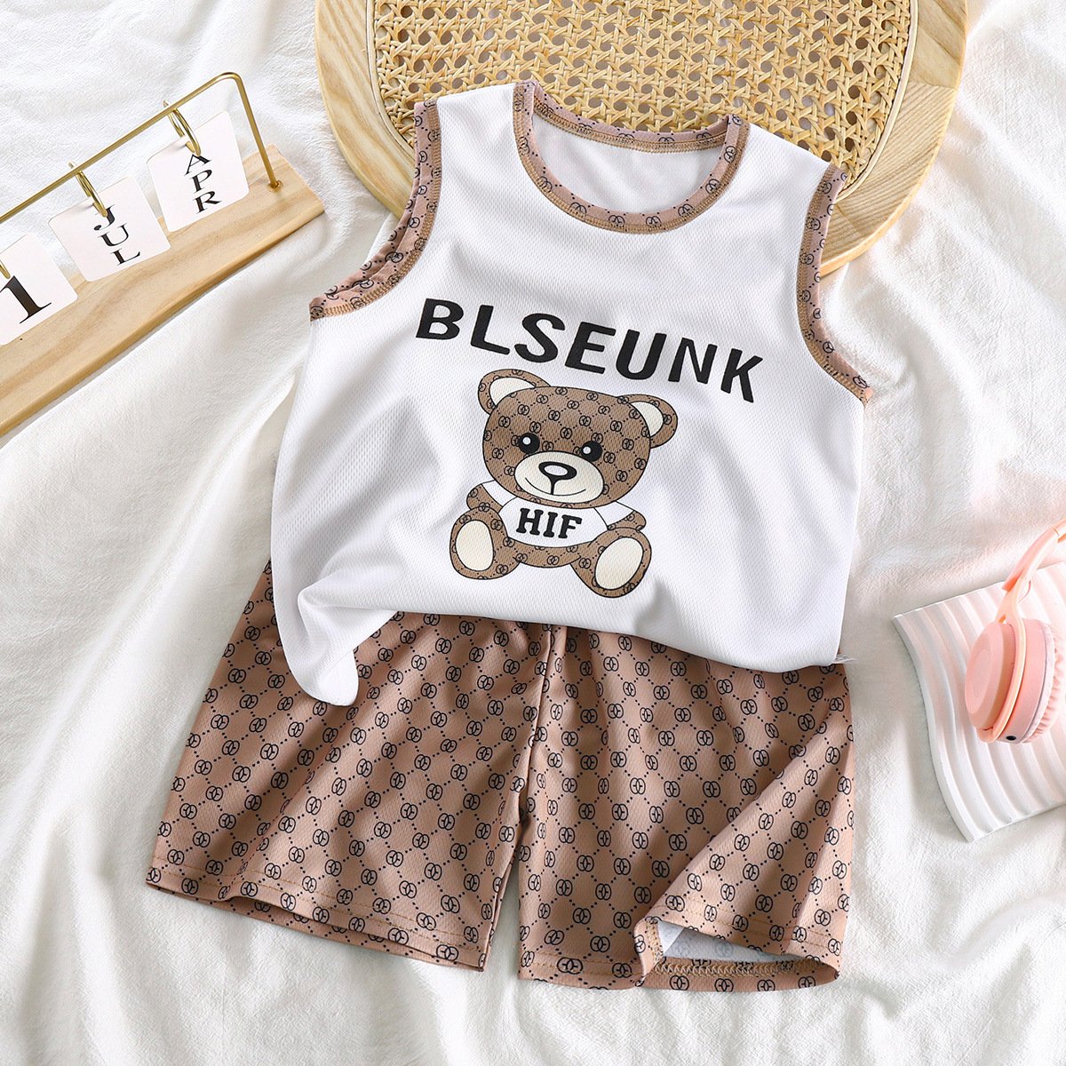 Children's Tank Top Set Quick Drying Sleeveless Top Shorts Baby Casual Fashion Sports Sling