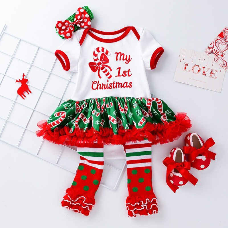 New Christmas girl baby festival wear Baby Girls First Christmas Clothes
