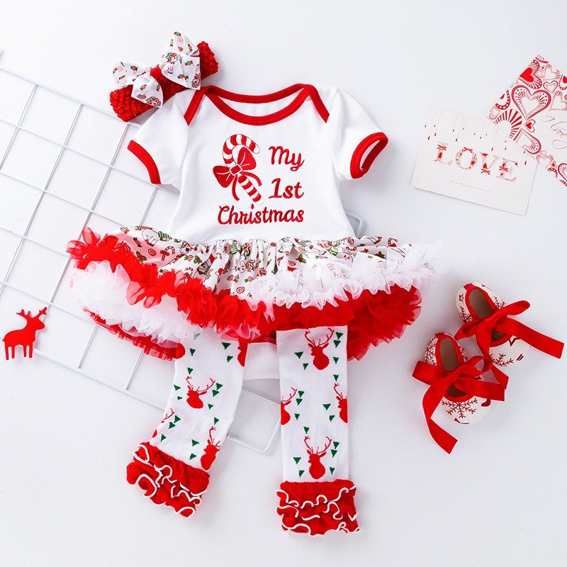 New Christmas girl baby festival wear Baby Girls First Christmas Clothes