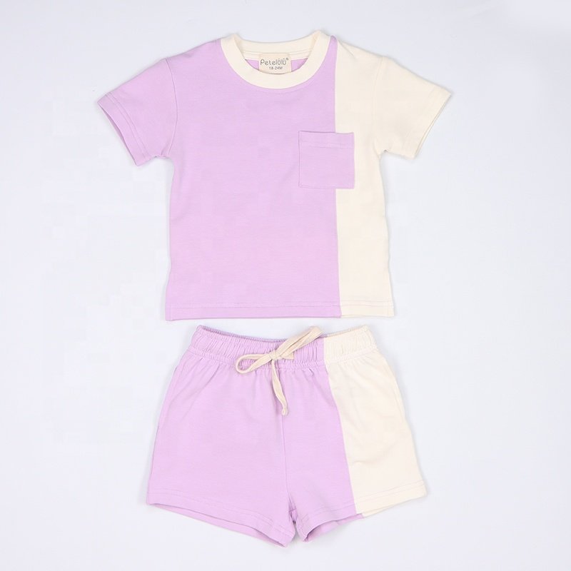 Organic Cotton Soft Kids Clothing Girl Boys Baby Clothing Sets Pocket Design baby Tshirts Shorts Baby Boy Clothes 2 Years