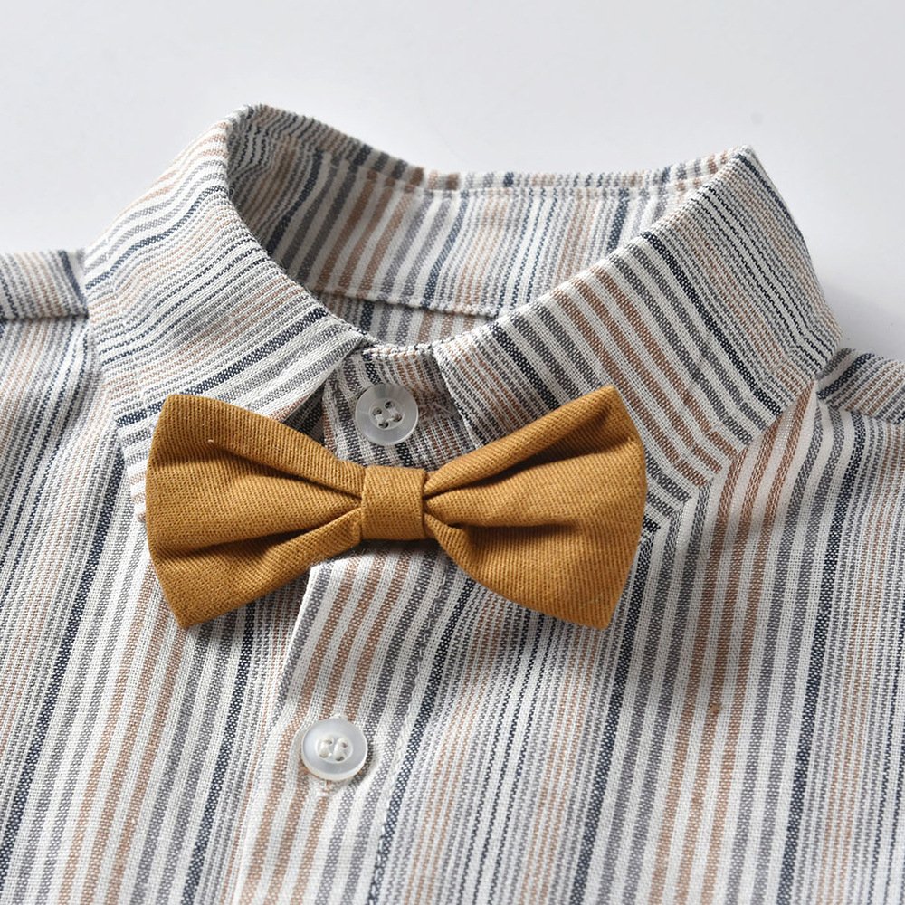 Latest Designer Summer Boys Set T-shirt+shorts+Suspender Kids Summer Wear Shirts Brown Shorts Boys Boys Clothes 1st Birthday