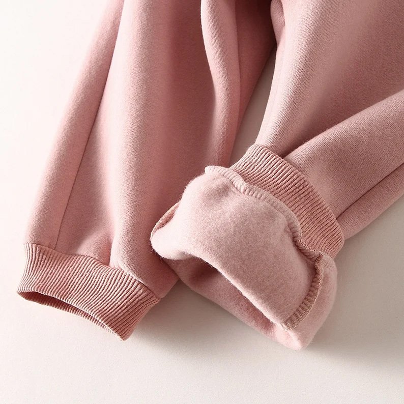 Children's Clothing Sets Winter Warm Thicken Boys Girls Fleece Sweatshirt Suit Hooded + Pants Kids Sportswear Children