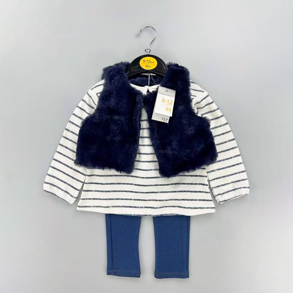 Wholesale 0-36m Newborn Baby Winter Clothing 3pcs Sets Toddler Boys Girls Jacket+Long Sleeved Top+Pants Toddler Clothes Suits