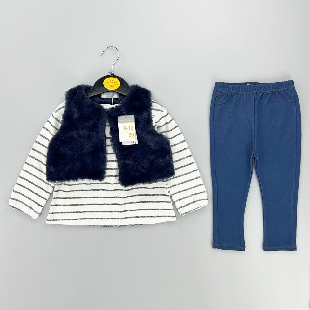 Wholesale 0-36m Newborn Baby Winter Clothing 3pcs Sets Toddler Boys Girls Jacket+Long Sleeved Top+Pants Toddler Clothes Suits