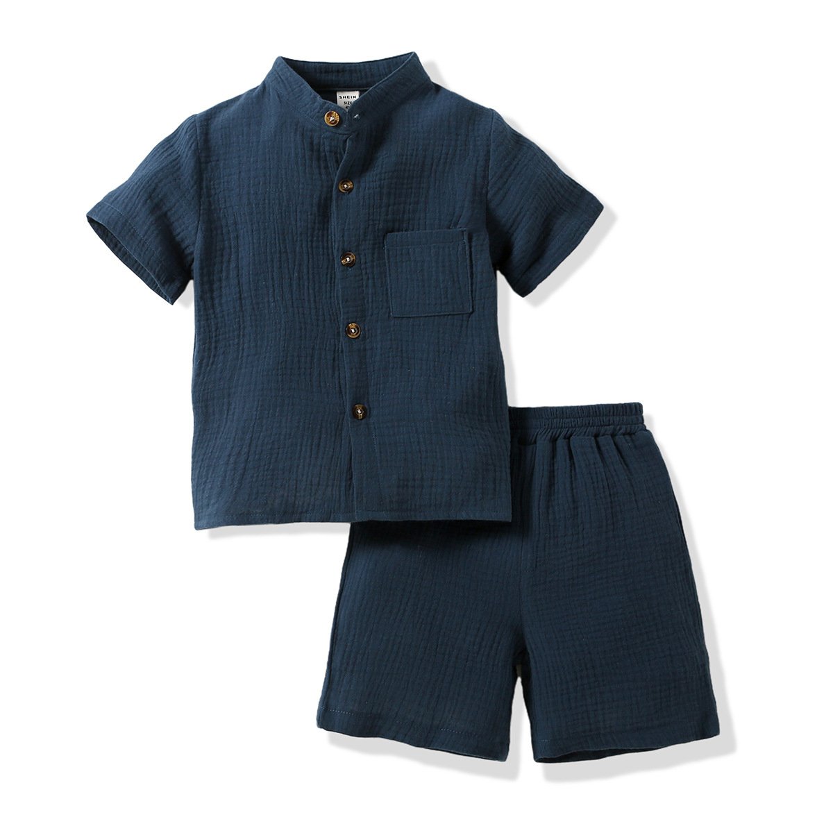 100% Cotton muslin kids summer breathable outfits custom logo printed 2 piece sets casual children clothing set