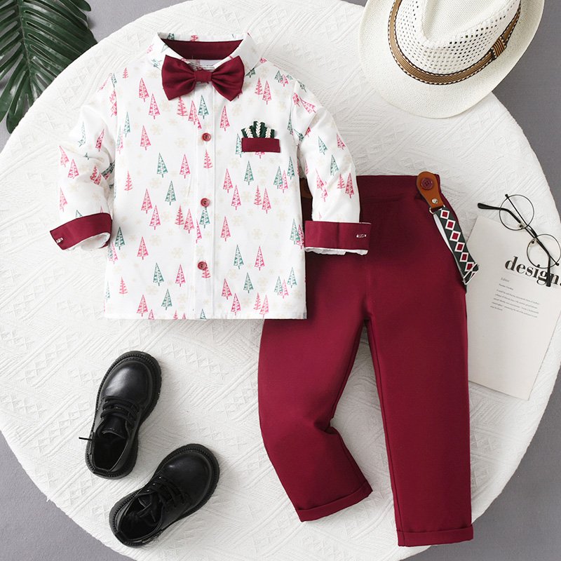 Hot Sale Long Sleeve Suits for Birthday Party Evening Performance Handsome Boys Clothing Sets Christmas Party