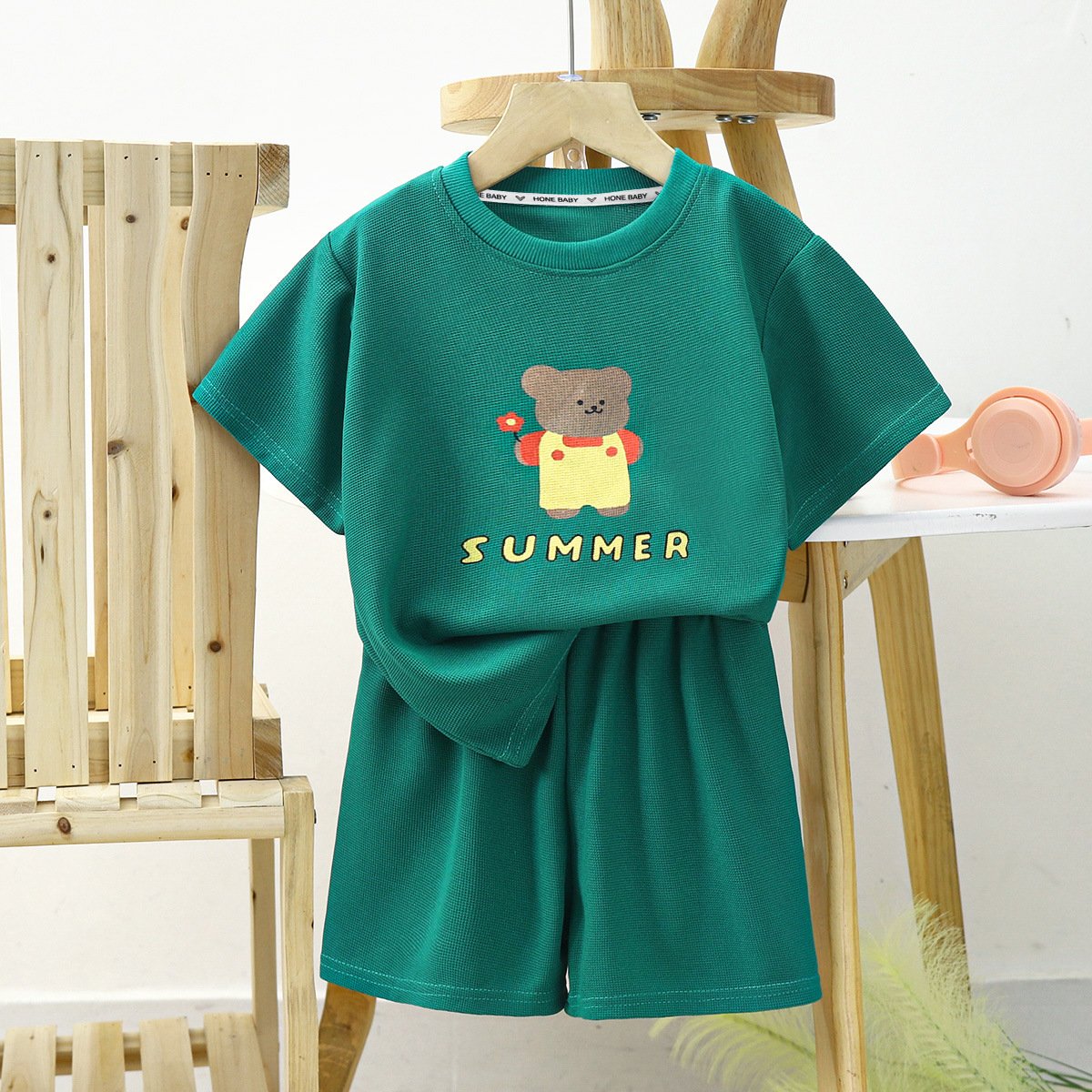 Children's suit summer new boys' sleeveless shorts set girls' clothes children's wholesale