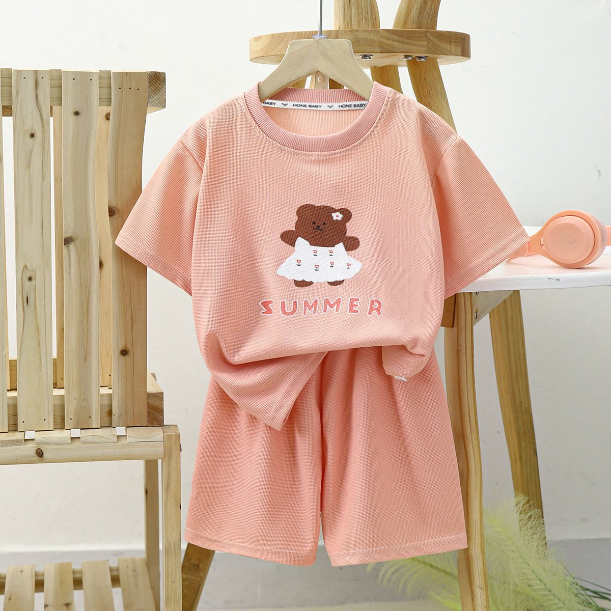Children's suit summer new boys' sleeveless shorts set girls' clothes children's wholesale